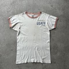 80s チャンピオン リンガーtシャツ USA製 ピンク M USAFA 染込み