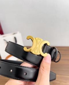 新品未使用　CELINE セリーヌ　ベルト　90サイズ 中古・古着通販】CELINE (セリーヌ) ロゴプリントレザーベルト