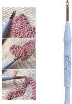 パンチニードル刺繍キット パンチニードル刺繍ペン カーペットフックツール 手作り