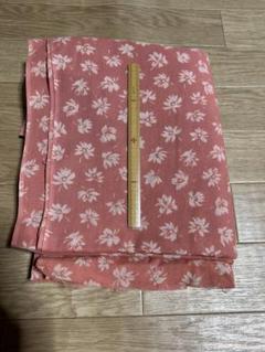 26昭和レトロ　ピンク 花柄 ガーゼ生地 約90cm x 360cm 未使用品