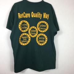 711 古着 Tシャツ 半袖 バックプリント 英字 星 グリーン XL