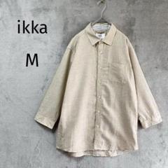 極美品✨ikka/7分袖シャツ/M/リネン混 ベージュ