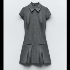新品ZARA グレー ショートワンピースMサイズ コンビポプリンショートワンピース - グレー | ZARA Japan / 日本