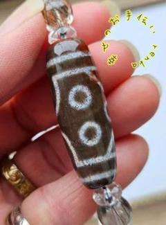朱砂金剛七眼天珠 ブラックルチルクォーツ 水晶 天然石 ブレスレット