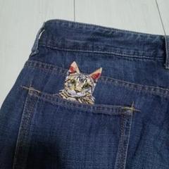 刺繍 猫 ワッペン 5枚 アイロン接着