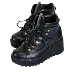 美品♥ ヨースケ U.S.A 【23.0】厚底 シボ 革靴 ショートブーツ