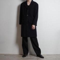 美品✨DKNY リアルレザーロングチェスターコート　ユニセックス　4 黒 美品✨DKNY リアルレザーロングチェスターコート ユニセックス 4 黒