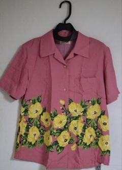 アロハ　シャツ　ピンク　花柄　mango