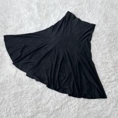 【c4880】✨美品✨膝丈スカート　フレア　ブラック