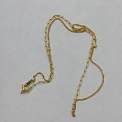 ネックレス 750 18k 刻印4.3g ワンポイント　ゴールドチェーン　整理品 遺品整理】750 ITALY 刻印あり ゴールドチェーンネックレス 36.5