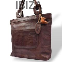 美品　IBIZAイビサ　トートバッグ　カーフレザー　ブラウン　日本製