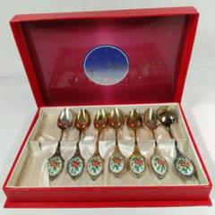 《未使用品》ティースプーン6本箱入り 花柄装飾のサムネイル