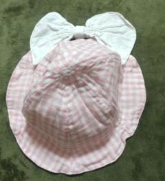 クーラクール　50 ピンクチェック帽子　　日除け付き