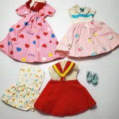 リカちゃん⭐旧タカラ年代物 ピンクレトロ柄ミニワンピース4着