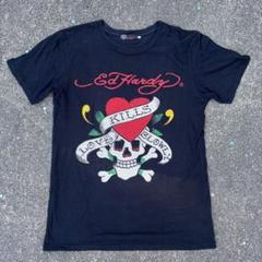 Ed Hardy スカル ハート Tシャツ ブラック