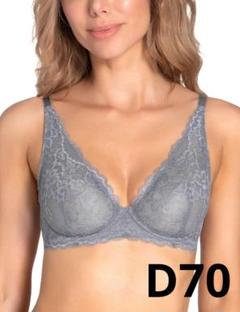 ☘️WingsLove ナイトブラ シームレスブラ D70 花柄 グレー