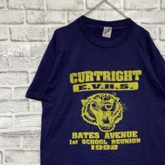 USA製90sヴィンテージTシャツ！シングルステッチ　パープル半袖古着L73