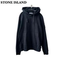 《美品》STONE ISLAND　パーカー　黒 L 裏起毛
