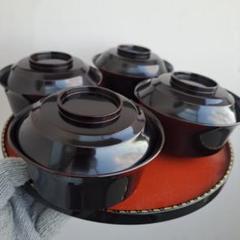 【京都平安　象彦　家具椀×5客】天然木製　溜塗　長期保管品 京都平安 象彦 家具椀×4客】天然木製 溜塗 長期保管品 - メルカリ