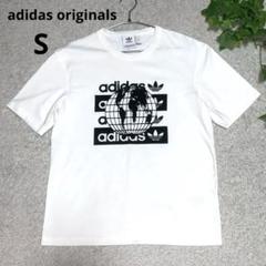 adidas originals ロゴプリント入り半袖Tシャツ 白 Sサイズ