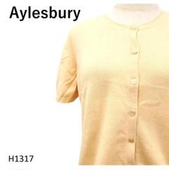 お得✅アリスバーリー　Aylesbury　半袖カーディガン　綿　L　薄オレンジ系