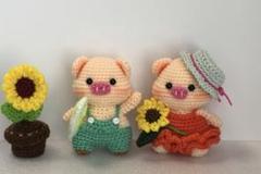あみぐるみ　ハンドメイド　ぶたさん　【オーダー商品】 あみぐるみ ハンドメイド ぶたさん 夏♡ - メルカリ