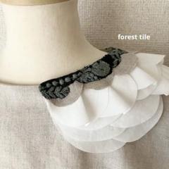 yansu。おまとめミナペルホネンforest tileおめかしブローチ。 handmade × forest tileつけ襟ブローチ ミナペルホネン - メルカリ