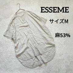 ESSEME エシーム　リネン麻53% ベージュ ボタンアップ 半袖シャツ　М