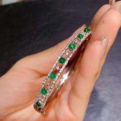 ご予約品◇コロンビアエメラルドブレスレット✧14kgf