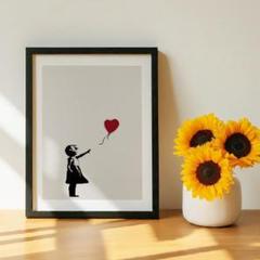 2-バンクシー　Banksy　A4　アートポスター　赤い風船と少女　インテリアのサムネイル