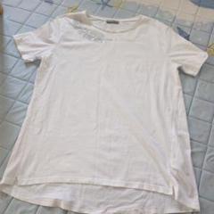 ZARA　レディースホワイト スパンコール TシャツМサイズ