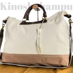 美品✨木の庄帆布 2way A4 ショルダーバッグ キャンバス レザー