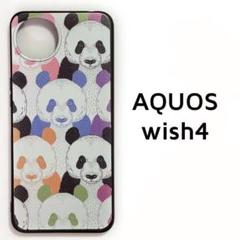 AQUOS wish 4 カバー カラフル パンダ