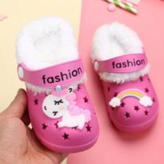キッズ サンダル 冬用クロックス 靴ユニコーン ピンク 18cm 女の子