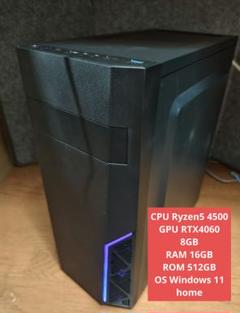 高性能 ゲーミングPC Ryzen5 4500 RTX4060