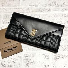 りんご⑦ BURBERRY 長財布 TBロゴ ブラックレザー美品 タグ付き りんご⑦様専用 BURBERRY 長財布 TBロゴ ブラックレザー美品