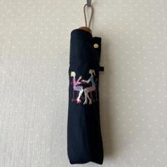 Petit Ange 刺繍折り畳み日傘　スパンコール　女の子　猫　ネコ　黒