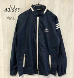 80s adidas　アディダス　ナイロンジャケット　トレフォイル刺繍ロゴ　古着