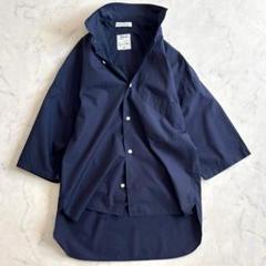 美品 マディソンブルー 半袖シャツブラウス ネイビー 01 M定 価5.9万円 MADISONBLUE - 美品 マディソンブルー シャツ ネイビー 01 紺色