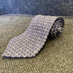 HERMES ネイビー チェーンパターン ネクタイ