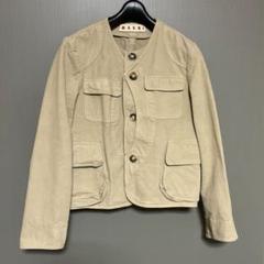 週末限定価格】マルニ MARNI ノーカラー ジャケット カーキ