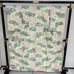 浜紬 花柄の美しい染め 素敵なデザイン 小紋 正絹 T-3186