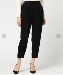 美品✨エンフォルド PEツイルストレッチ センタープレスゴム パンツ ブラック