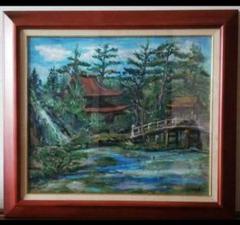 大聖堂風景作者不詳油絵額61×33絵57×28cm ヨーロッパ街の風景