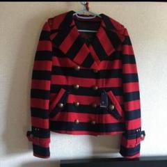 新品タグ付きBURBERRY BLUE LABEL ボーダー柄ウールコート