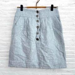 シップス リネン混 ミニスカート S 美品 グレー シンプル ナチュラル 日本製