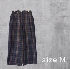 K* ケー レディース パンツ (M) ワイド チェック ブラック 春 秋