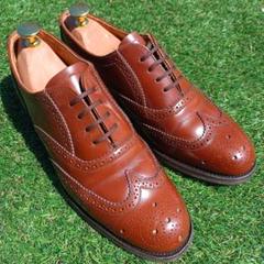 大人気新品セール ブ ✨クリーニング済✨Loake ウィングチップ ブラウン フルブローグ 靴