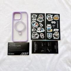 iPhone14ProMax 用 ケース 隠しスタンド　パープル