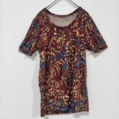 ジョルジュレッシュ 総柄 幾何学模様 半袖 Tシャツ チュニック S 36 赤
